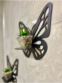 Resim evdeucuz Dekoratif Kelebek Duvar Rafı 3'lü Set 