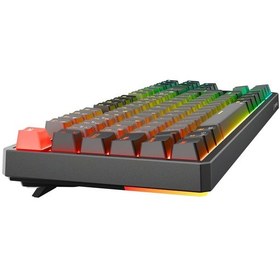 Resim Rampage Yoru Tkl Pro Gri-siyah Outemu Red Swich Q Kablosuz Rgb Mekanik Oyuncu Klavye 
