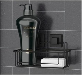 Resim Teknotel Delme Vida Matkap Yok! Easyfıx Yapışkanlı Tek Katlı Banyo Rafı Mat Siyah Ef254 