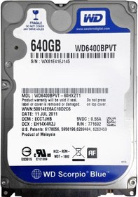 Resim Western Digital Scorpio Blue WD6400BPVT 640 GB HDD 