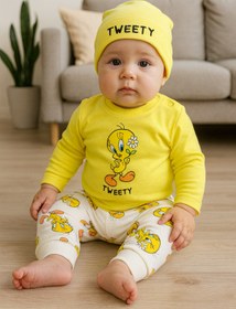 Resim AKİ MODA KİDS unısex yenidoğan bebek çıtçıtlı zıbın pantolon şapka 