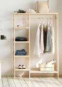Resim BRK Design Ahşap Ayaklı Askı Elibse Askısı Çok Amaçlı Dolap Gardrop 96x144x30 