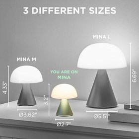 Resim Lexon Mina Mini Lamba LED 6 Saat Pil Soğuk ve Sıcak Işık Kontrolü USB-C (Pembe) 
