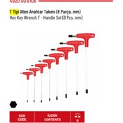 Resim İzeltaş T TİPİ ALLEN ANAHTAR TAKIMI ( 8 PARÇA) 