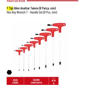 Resim İzeltaş T TİPİ ALLEN ANAHTAR TAKIMI ( 8 PARÇA) 