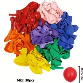 Resim Gaojunshop01 Polychrome 30 Adet Mat Çok Renkli Balon Seti Parti Dekorasyon Dogum Gunu Dugun Çok Renkli 