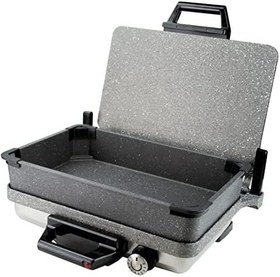 Resim Turbo Granit Grill (INOX) Granit Pan Dahil -Bazlama Lahmacun Pizza Izgara Tost Makinesi 
