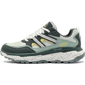 Resim Skechers D'lux Journey Memory Foam Leather Womens Outdoor Shoes Green Gray Hafızalı Taban Hakiki Deri Kadın Outdoor Ayakkabı Yeşil 