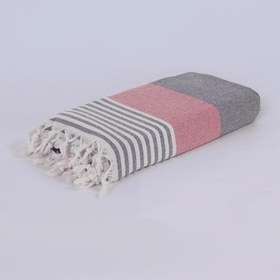 Resim Homedius%100 Pamuk Kırmızı American Desenli Püsküllü Peştamal 2’li - 100x180 Cm 