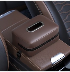 Resim Araba Koltuğu Kolçak Mendil Kutusu Güneşlik Koltuk Arkası Asılı Kağıt Torba Kahverengi 