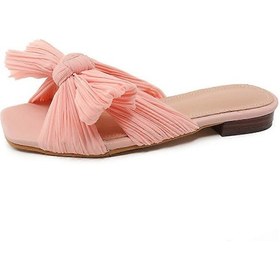 Resim Kadın Fiyonklu Düz Spor Ayakkabılar Moda Açık Burunlu Terlikler Açık Hava Plaj Ayakkabıları Newway Pembe 