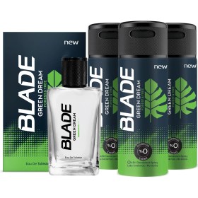Resim Blade Green Dream Edt Erkek Parfüm 70 Ml &Alüminyumsuz Deodorant 3x150 Ml Hızlı Kurur,Leke Bırakmaz 
