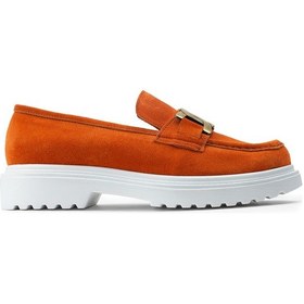 Resim Deery Hakiki Süet Turuncu Tokalı Loafer Kadın Ayakkabı - 01902ztrcp01 Turuncu 