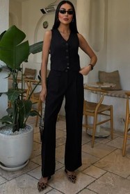 Resim Cyrus Yelek Pantolon Takım 10103 - Si̇yah / L 
