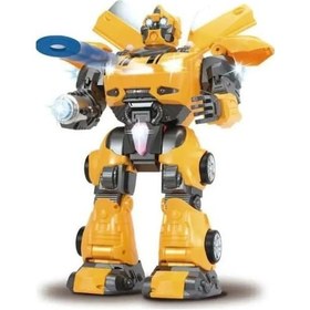 Resim Toycraft Sarı Ok Atan 40 Cm Uzaktan Kumandalı Pilli Işıklı Ve Sesli Robot Ürün Dönüşmez Sarı 