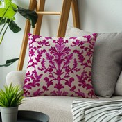 Resim 1 adet Vintage Esinli Fuchsia ve Beyaz Çiçekli Yastık Kılıfı, 45.72x45.72 cm - Oturma Odası Kanepe veya Yatak Odası için Dekoratif Polyester Fermuarlı Kapak, Makine Yıkanabilir, Dekoratif Yastık | Çiçek Deseni | Fermuarlı Kapak, Dekoratif Yastıklar 