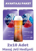Resim Durex Chill Prezervatif 10'lu 2 Adet + Masaj Jeli Hediyeli 