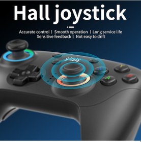 Resim Gizala Kablosuz Oyun Kolu Gamepad Hall Effect Triggers Joystick Switch 2/pc/android/Apple Uyumlu iOS Siyah 