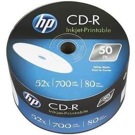 Resim Hp Cd-r 52x Inkjet Printable 700mb 80dk 50'li Spindle 