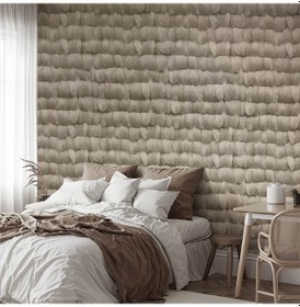 Resim Bej Hafif Simli Tüy Desen 16 M2 Duvar Kağıdı 452582 Çok Renkli 