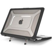 Resim Novstrap Macbook Uyumlu Pro Uyumlu 14 İnç M1 Çip A2442 İle Uyumlu Kılıf Armor Zırh Kılıf Standlı Kapak 
