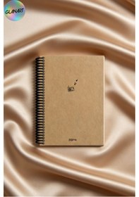Resim Spiralli 80 Yaprak Çizgisiz Küçük Boy Sert Kapak Not Defteri Kraft Kağıt 14x19 Cm 