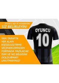 Resim Acr Giyim Kişiye Özel Futbol Forması - Dizayn : Siyah & Gri Beyaz - Siyah 