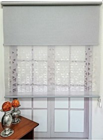 Resim Bbb Lazer Kesim Çift Mekanizmalı Tül Stor Perde Gri Mlt5005 Gri 