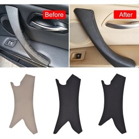 Resim Sağ Siyah-deri Kapı Paneli Kolu Kulp Kapağı Sağ/sol İç Çekme Trim Kapağı 