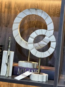 Resim Lunorbis Dekoratif Disk Obje Set Traverten Mermer 