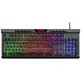 Resim GameBooster GB-G69K Outlander Rainbow Aydınlatmalı Membrane Siyah Q Kablolu Oyun Klavyesi 
