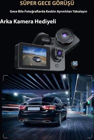 Resim nextbuy Yeni Nesil 2 Inç 3 Kameralı 1080p Yol Kayıt Araç Kamerası(TÜRKÇE MENÜ GERİ GÖRÜŞ HAREKE TSENSÖRÜ)Y15 