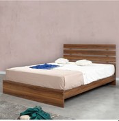 Resim Pasifichome Huga Çift Kişilik Ahşap Karyola Ceviz 140 Cm / Başlıklı Karyola 