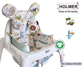 Resim Holmer Leke Tutmaz Organik Mama Sandalyesi Minderi - Kılıfı ML Yeşil 