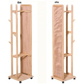 Resim Masifart Longa Aynalı Askılık Cilasız Ham Ahşap 