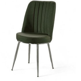 Resim Gold Sandalye - Soho Yeşil - Metal Krom Ayak 