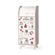 Resim Sivas Gözde Çekmeceli Latte Desenli Kiler Dolabı / Ekmeklik - Beyaz 