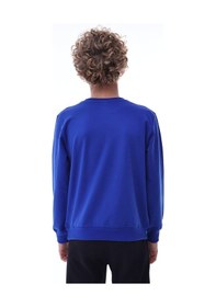 Resim Mavi Erkek Çocuk Sweatshirt Rahat Kalıp Pamuklu İki İplik Kumaş Mavi 