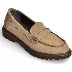 Resim Fox Shoes Y996051002 Vizon Süet Alçak Tabanlı Kadın Makosen Ayakkabı Vizon 