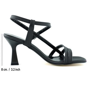 Resim Erkan Saçmacı Roseline Siyah Saten Önü Arkası Açık Bantlı Tokalı Kadeh Topuklu Abiye Ayakkabı Siyah 