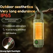 Resim LED Çok Fonksiyonlu Taşınabilir Kamp Lambası, Type-C Şarj, Dahili Pratik saç tokası, Çoklu Modlar, Hafif ve Uzun Ömürlü Açık Hava Retro Kamp Atmosfer Lambası 