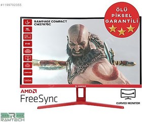 Resim Rampage 27" 75Hz 1ms CSOT VA Freesync Curved Oyuncu Monitör 