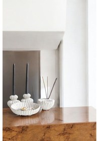 Resim Beyaz Dekoratif Vazo Seti Obje Ev Dekorasyon Masa Üstü Dekor Vazo Seti Model 1013 Beyaz Beyaz 