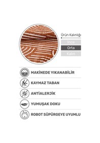 Resim Revna Kiremit Turuncu Yıkanabilir Halı Kaydırmaz Tabanlı Pamuk Dokuma Salon Mutfak Koridor İçin Kiremit 