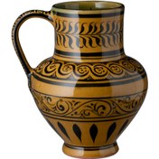 Resim Selçuklu Stilize Yaprak Desenli Sarı Maşrapa (19,5cm) 
