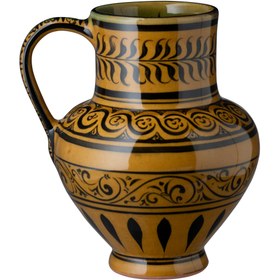 Resim Selçuklu Stilize Yaprak Desenli Sarı Maşrapa (19,5cm) 