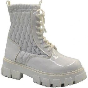 Resim Duygushoesbag Kadın Rugan Paraşüt Kumaşlı Bağcıklı Kar Botu 