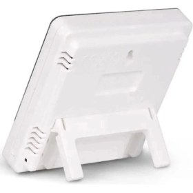 Resim Ceta Dijital Oda Termometresi Sıcaklık ve Nem Ölçer Masa Saati Alarm 