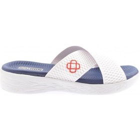 Resim Dgn 101-23y Kadin Çapraz Bantli Terlik 101-2265-R9963 Beyaz - Lacivert 