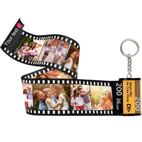 Resim Kişiselleştirilmiş Film Rulo Anahtarlık - Anılarınızı Taşıyan Nostaljik Hediye - Fotoğraf ve Spotify kod / 5 